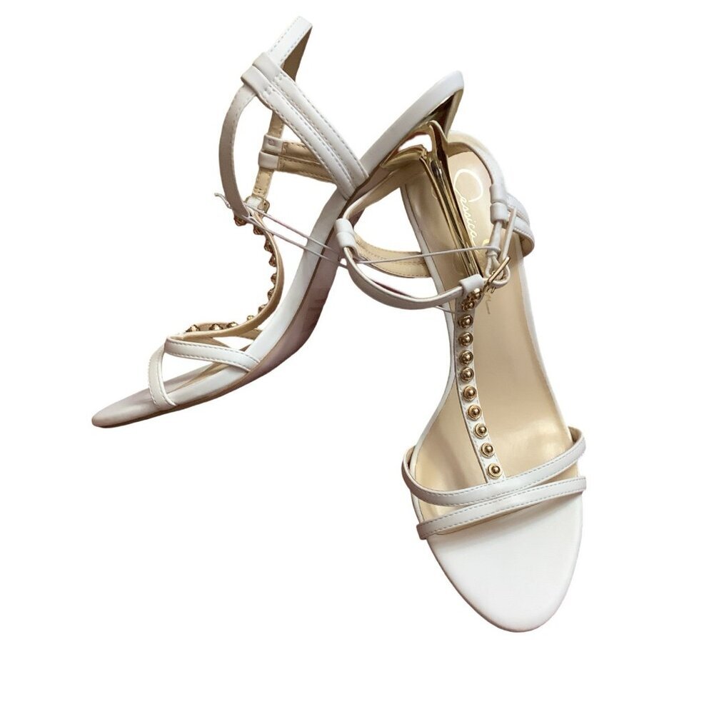 Jessica Simpson Size 10 Nrova3 White & Gold Strappy Heel Sandal. New No Tags - Picture 3 of 7